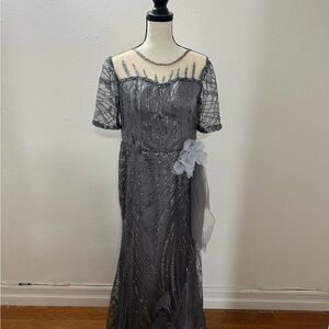 Elegant Gray Evening Dress